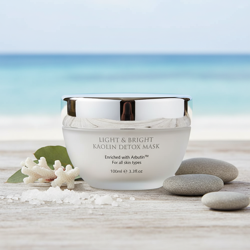 Aqua Mineral 輕盈美白泥排毒面膜 明亮自然簡約海洋礦物spa背景