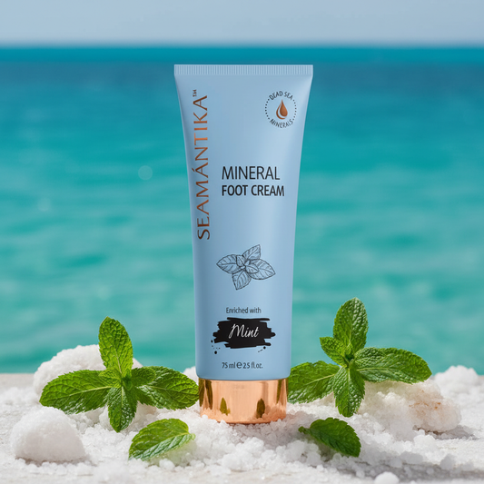 Seamantika 礦物足霜 薄荷油 死海礦物spa背景