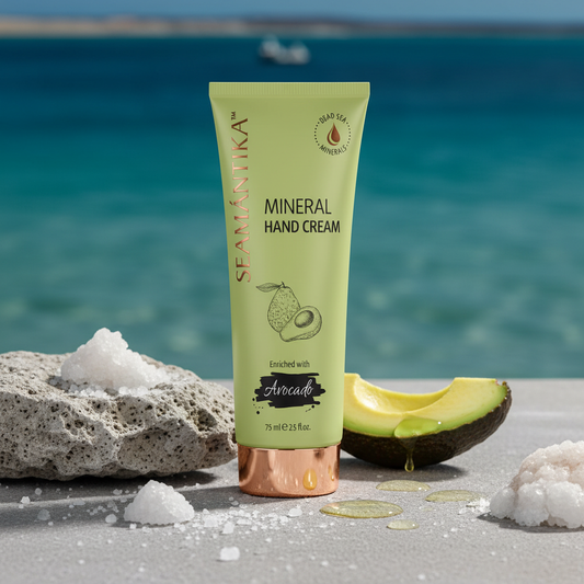 Seamantika 礦物護手霜 牛油果油 死海礦物spa背景