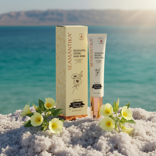 Seamantika 礦物臉部精華液 月見草油 死海礦物spa背景