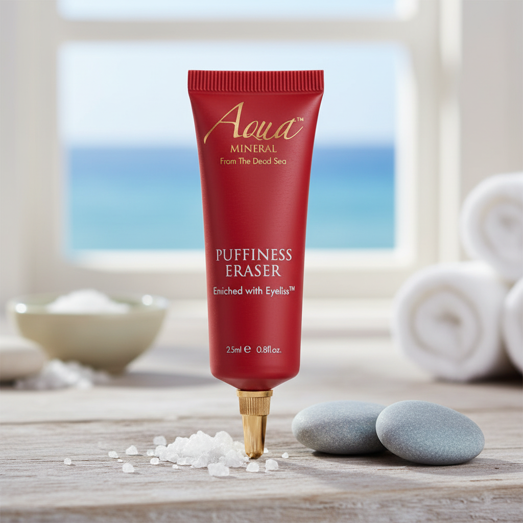 Aqua Mineral 瞬間去腫眼部精華 明亮自然簡約海洋礦物spa背景