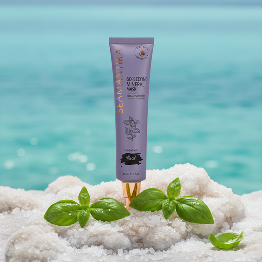 SEAMANTIKA 60秒急救亮肌面膜 羅勒葉萃取 死海礦物spa背景