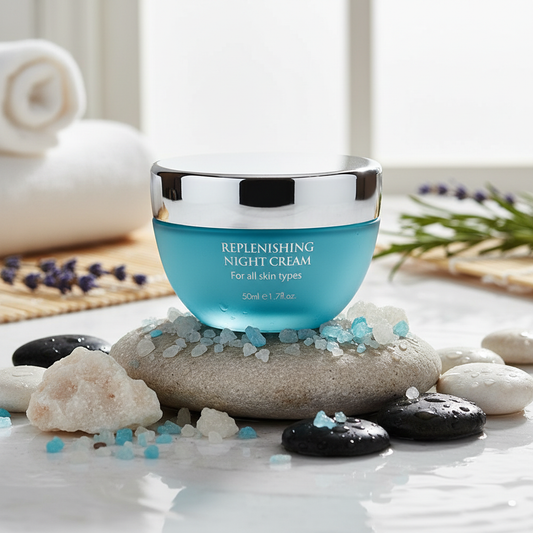 Aqua Mineral 死海礦物補濕晚霜 自然真實海洋礦物spa背景